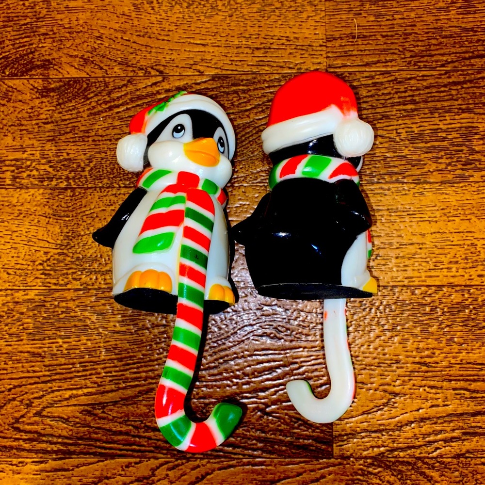 Vintage Penguin Stocking Holders Set of 2